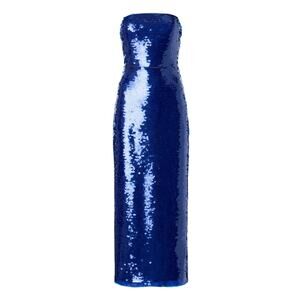 ML Monique Lhuillier Strapless Mira Sequins Dress in Blue, Size US 4